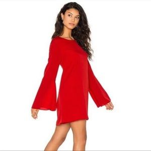 LIKELY Red Perry Shift Dress 4 Bell Sleeve Mini